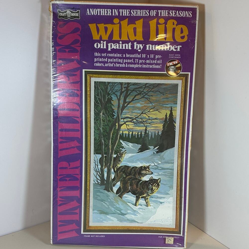 NEW Craft House Oil Pant By Number Kit Wild Life 10x18 Winter Wildnerness